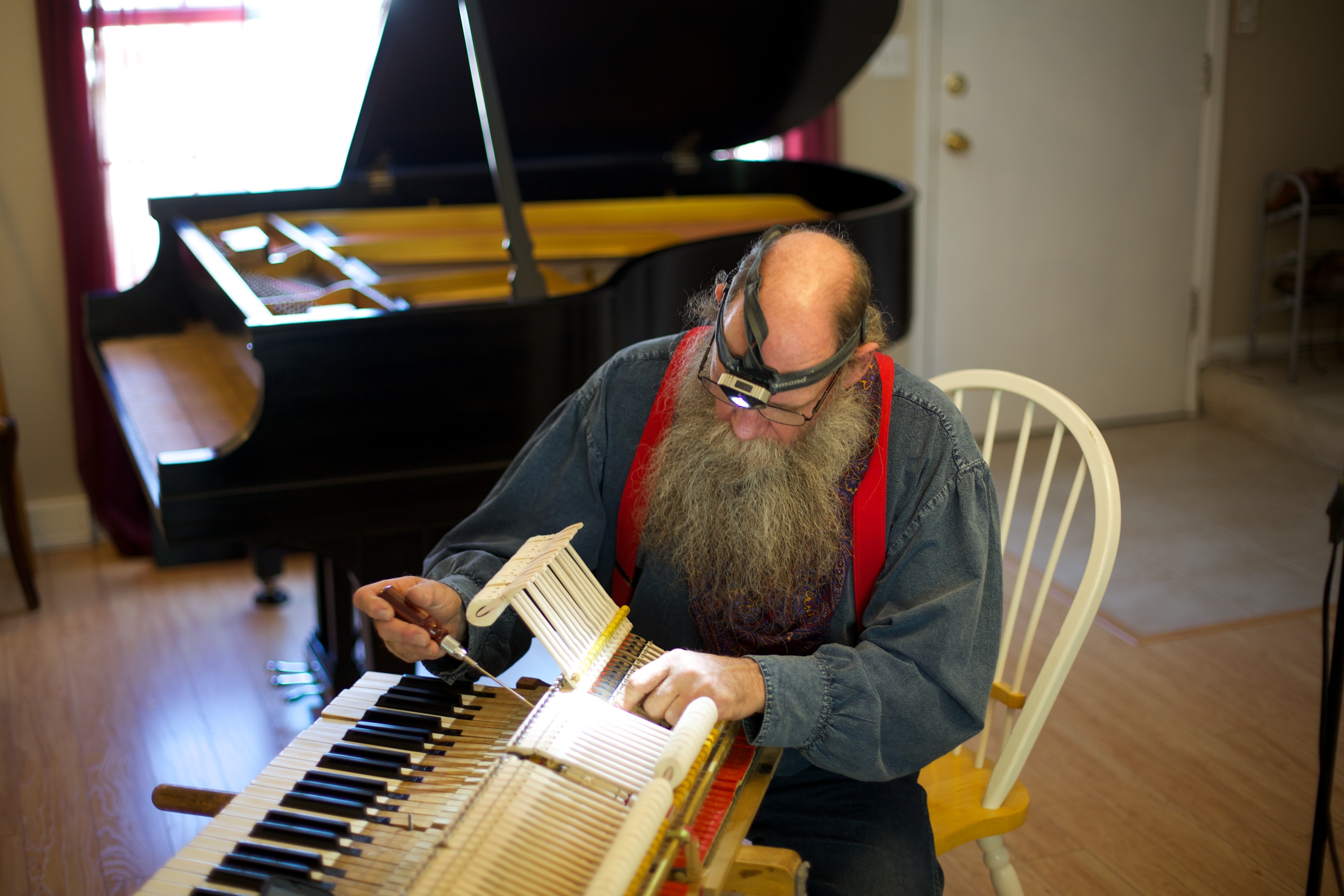 Michael Jackson adjusting the action on my Steinway